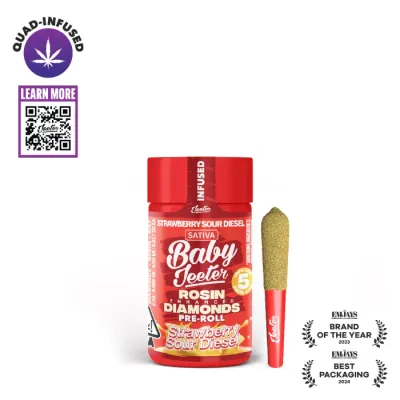 BABY JEETER INFUSED PREROLL 5PK [2.5G] STRAWBERRY SOUR DIESEL