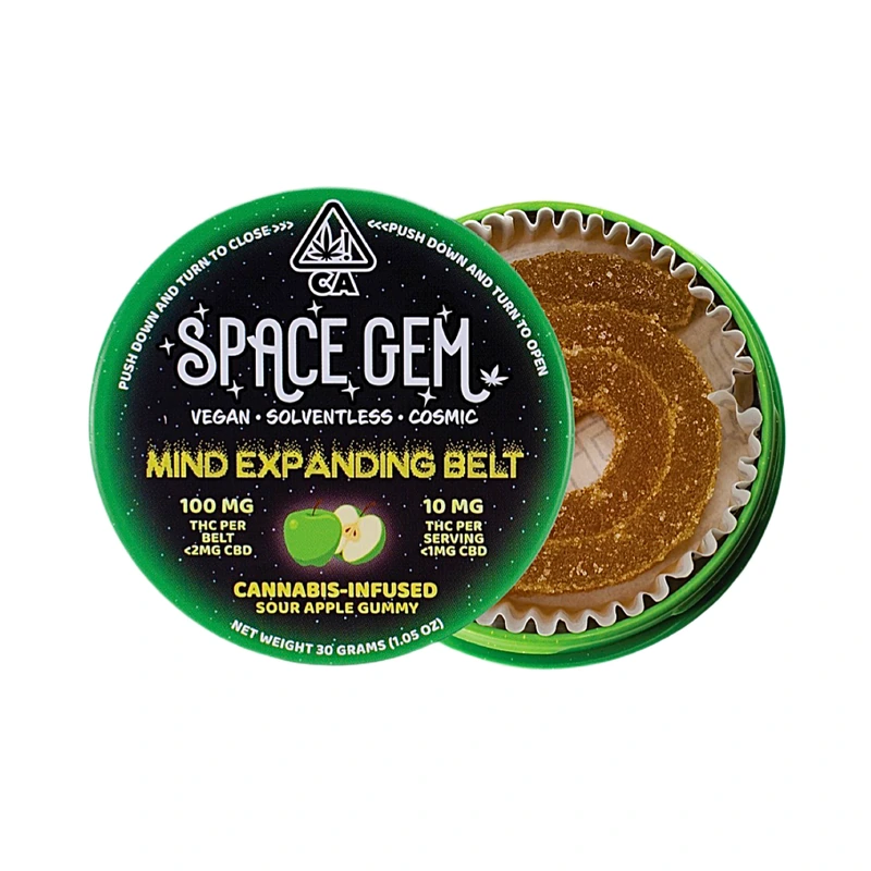 Sour Apple Solventless Gummy Belt Single 100MG