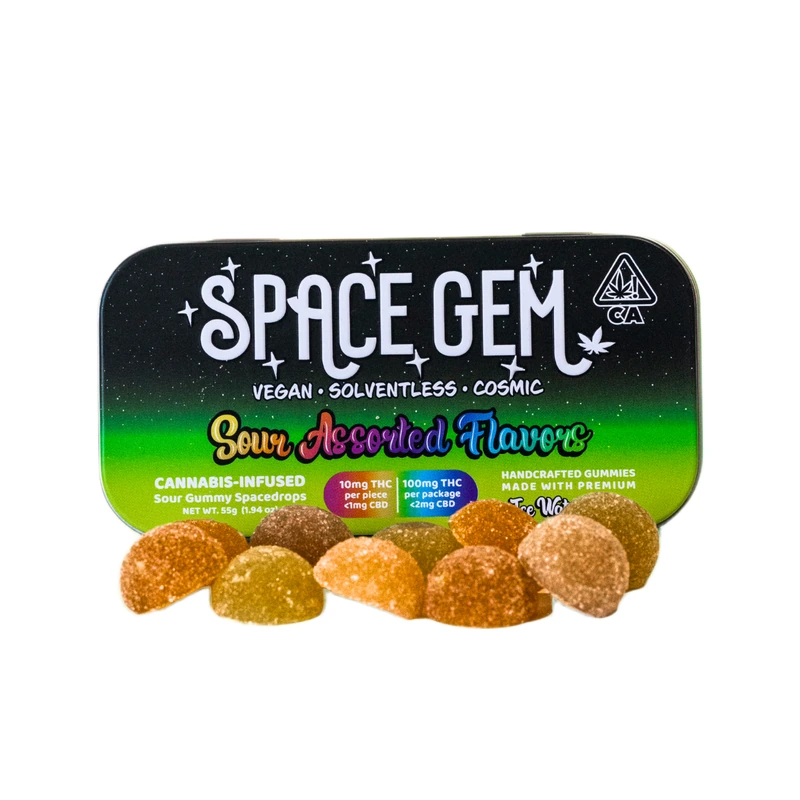 Sour Space Drops Solventless Gummy 10 Pack 100MG