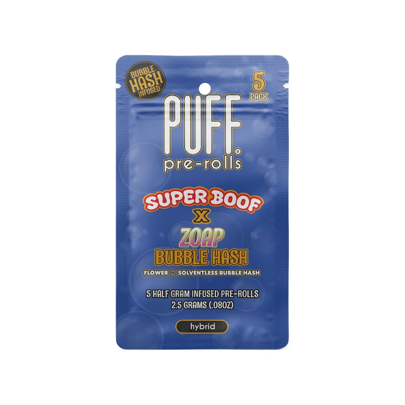 BUBBLE HASH PREROLL 5PK [2.5G] SUPER BOOF X ZOAP - 2.5 G - 5 PACK