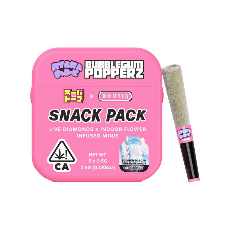 DIAMOND INFUSED PREROLL 5PK [2.5G] BUBBLEGUM POPPERZ BY SUPER DOPE - 2.5 G - 5 PACK product image