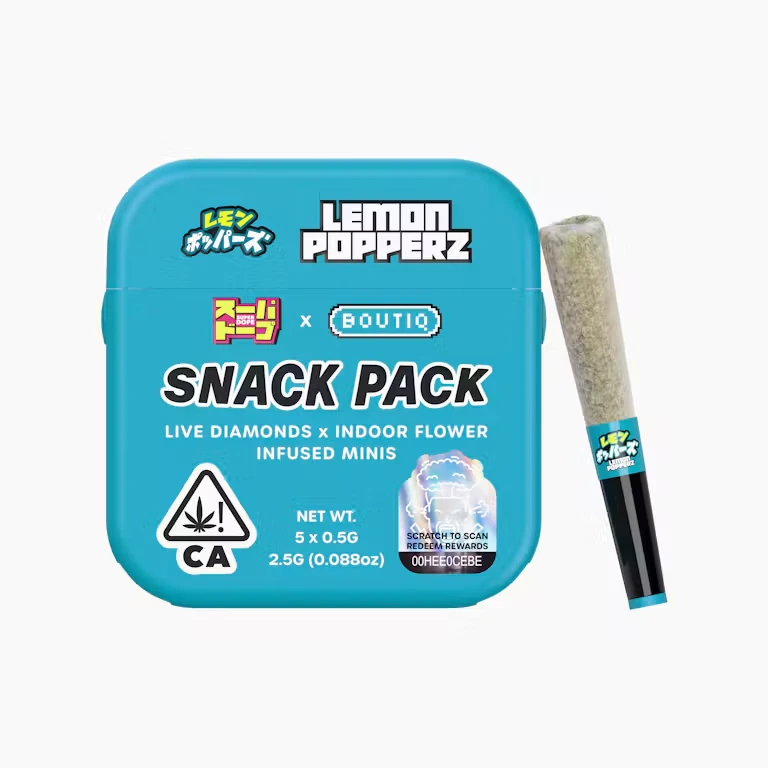 DIAMOND INFUSED PREROLL 5PK [2.5G] LEMON POPPERZ BY SUPER DOPE - 2.5 G - 5 PACK product image