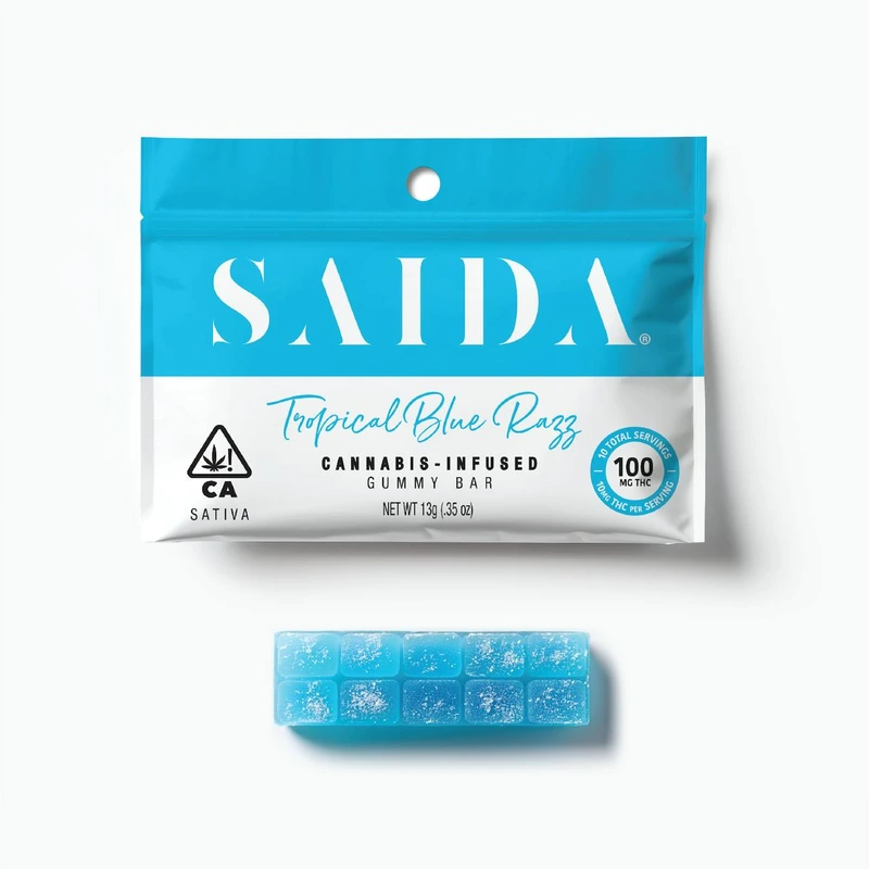 GUMMY BAR 10PK [100MG] TROPICAL BLUE RAZZ - 100 MG - 10 PACK product image