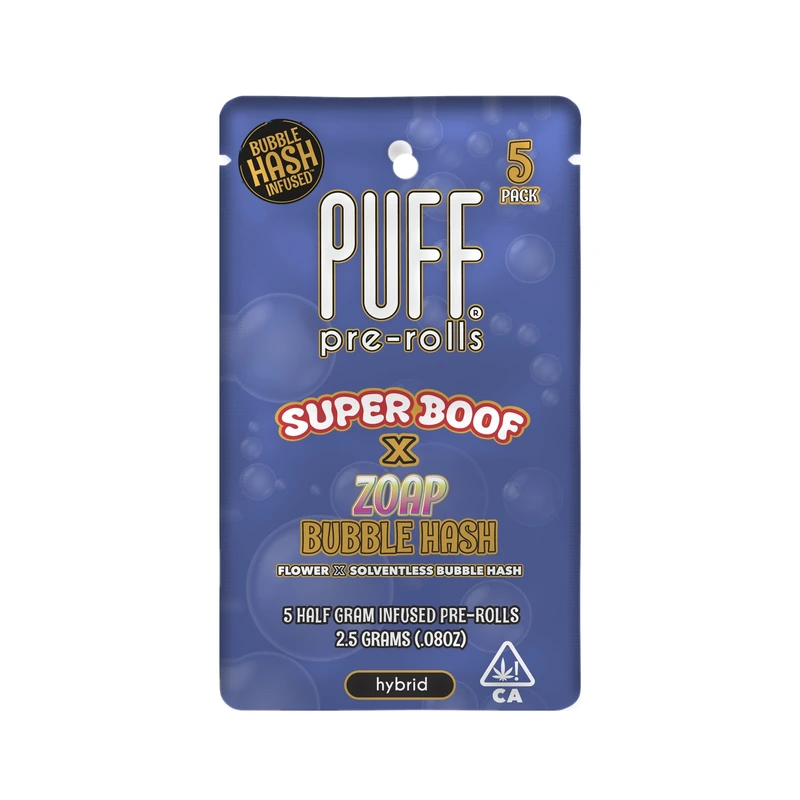 BUBBLE HASH PREROLL 5PK [2.5G] SUPER BOOF X ZOAP - 2.5 G - 5 PACK product image