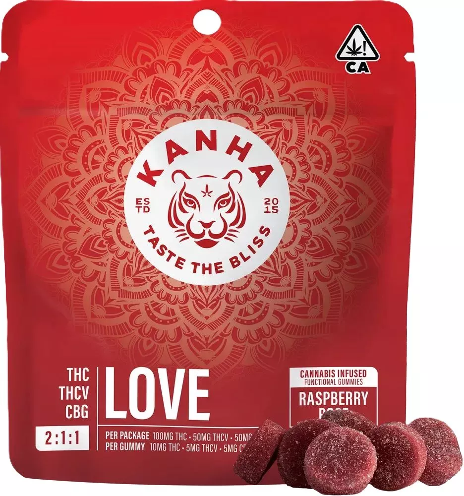 NANO GUMMIES 10PK [100MG] 2:1 THC:THCV LOVE RASPBERRY ROSE - 100 MG - 10 PACK product image