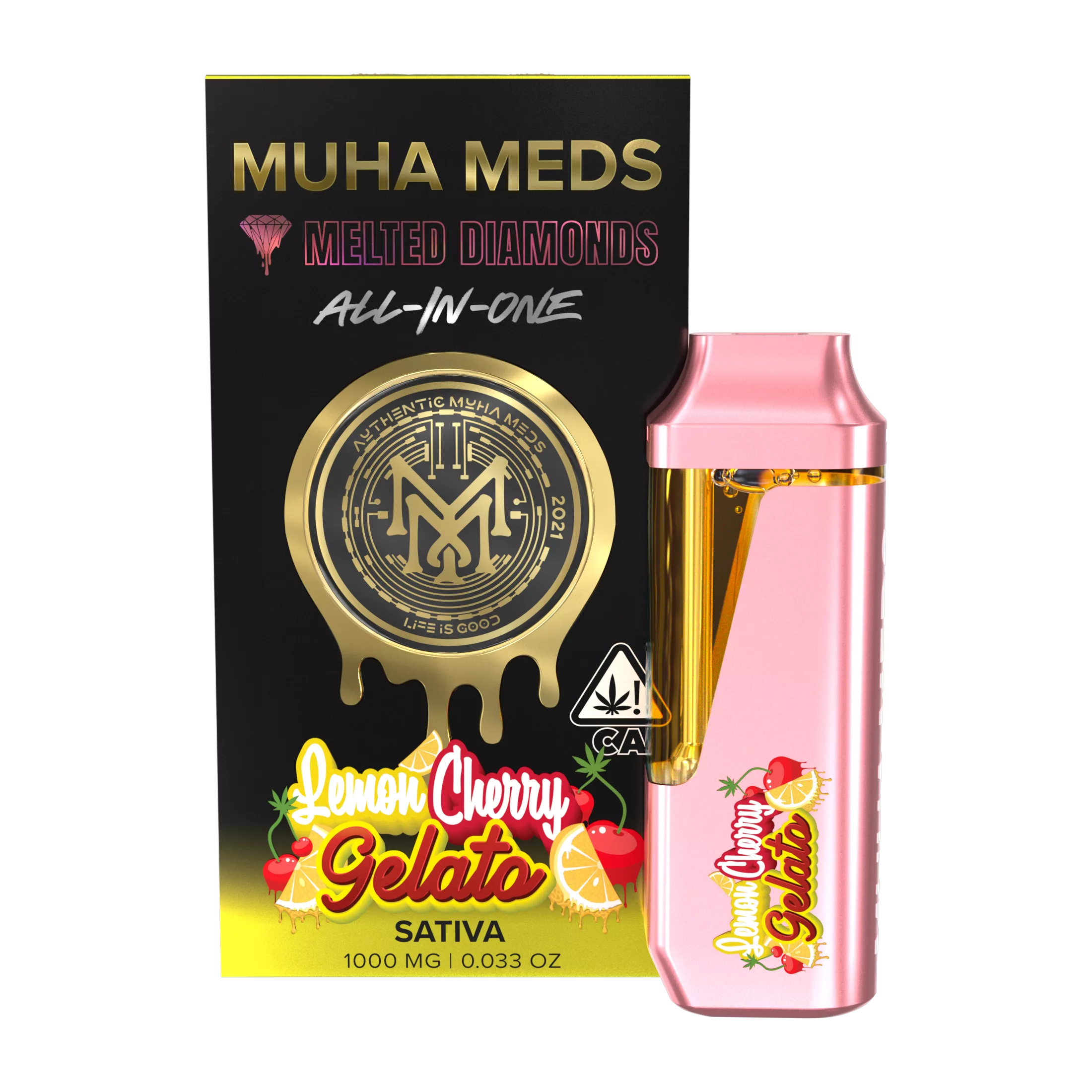 LEMON CHERRY GELATO MELTED DIAMONDS AIO 1000MG