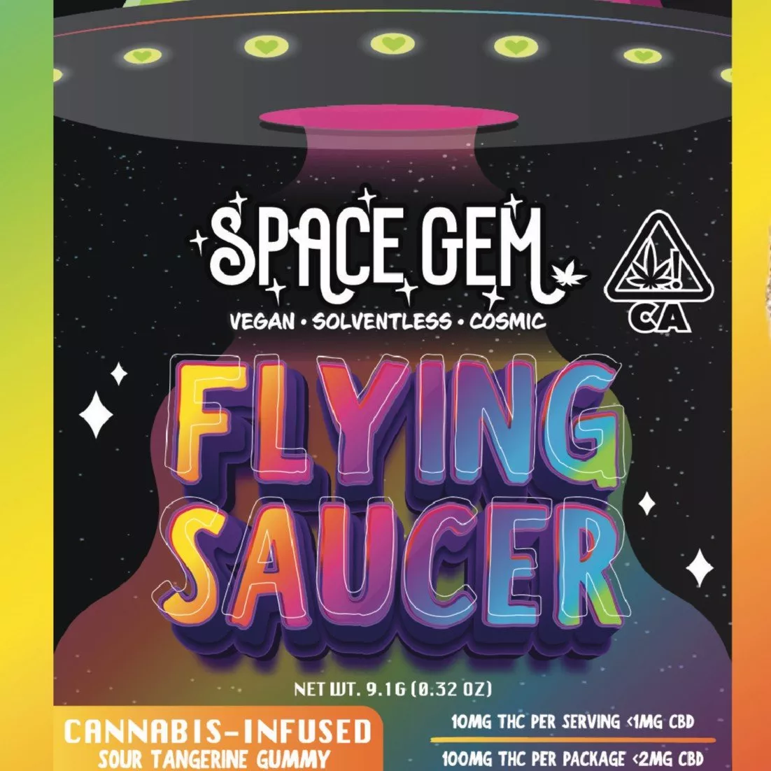 SOUR TANGERINE FLYING SAUCER GUMMY 100MG - 100 MG