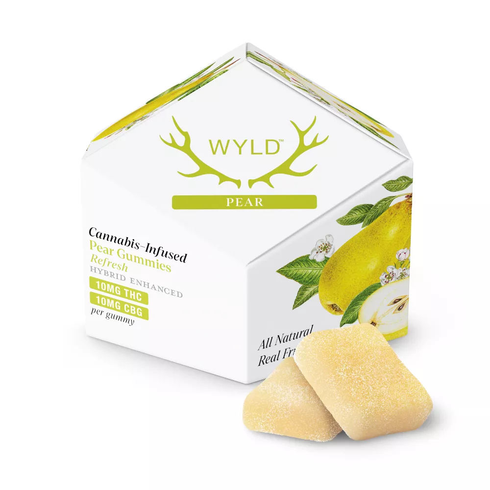 WYLD - PEAR 1:1 THC:CBG GUMMIES 100MG