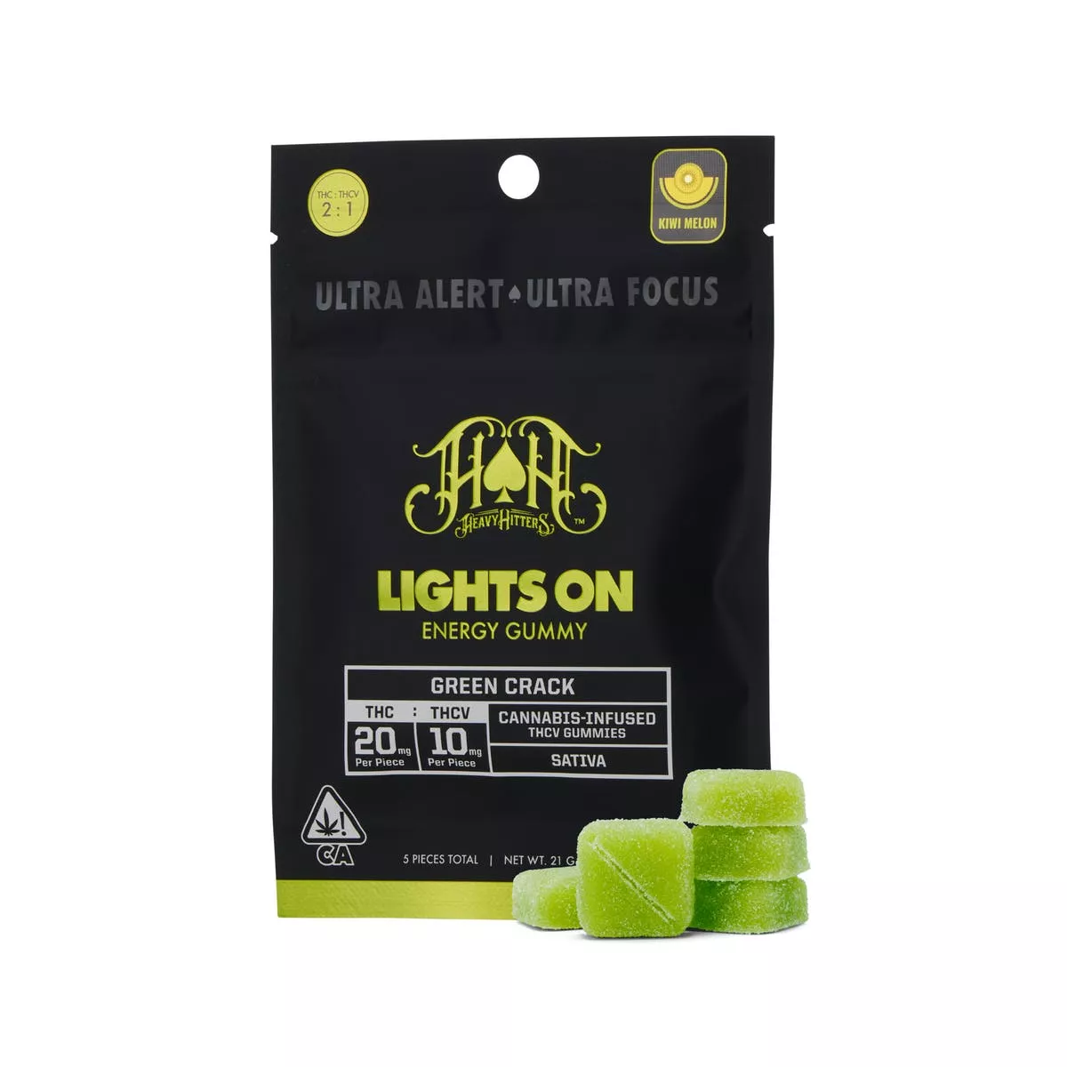 GUMMIES 5PK [100MG] 2:1 THC:THCV GREEN CRACK product image