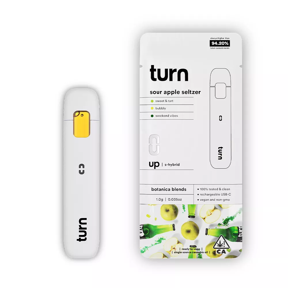 TURN - SOUR APPLE SELTZER AIO 1000MG