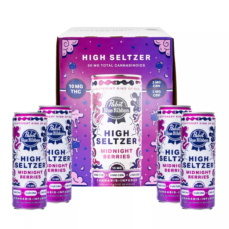 HIGH SELTZER 12FLOZ 4PK [40MG] 10:3:2 THC:CBN:CBD MIDNIGHT BERRIES product image