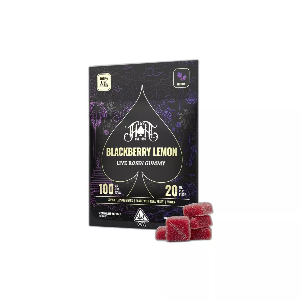 LIVE ROSIN GUMMY 5PK [100MG] BLACKBERRY LEMON - 100 MG product image