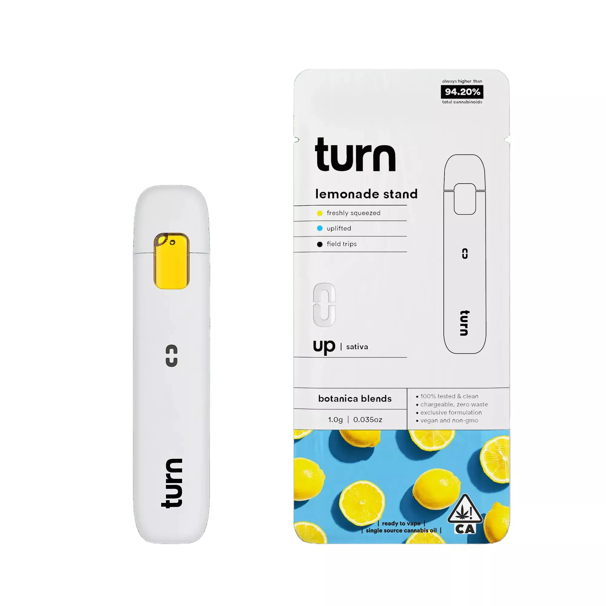 TURN UP BOTANICAL BLENDS READY TO USE VAPORIZER [1G] LEMONADE STAND product image